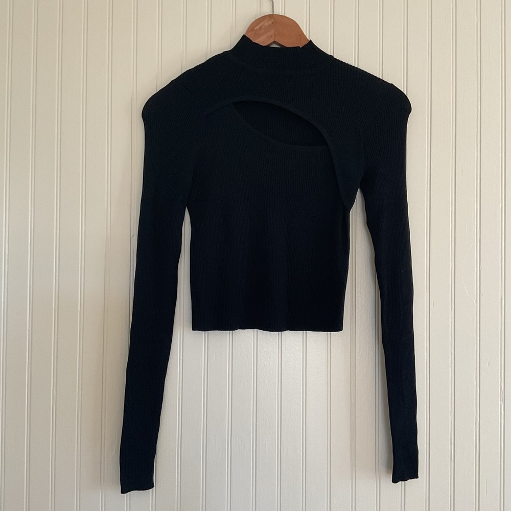 Zara Fine Ribbed Mock-neck Sweater